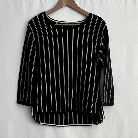 Rag & Bone Striped Knit Sweater Top Sailor Chic Dark Blue & White Women's Small - Picture 7 of 9